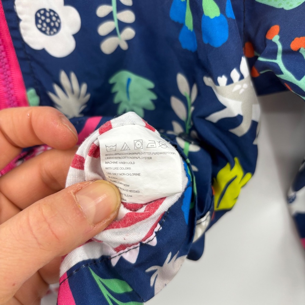 Keaiyounuo Kids Dinosaur Print Hooded Windbreaker Rain Jacket 2T Blue Pink Sz 90 - Picture 10 of 13